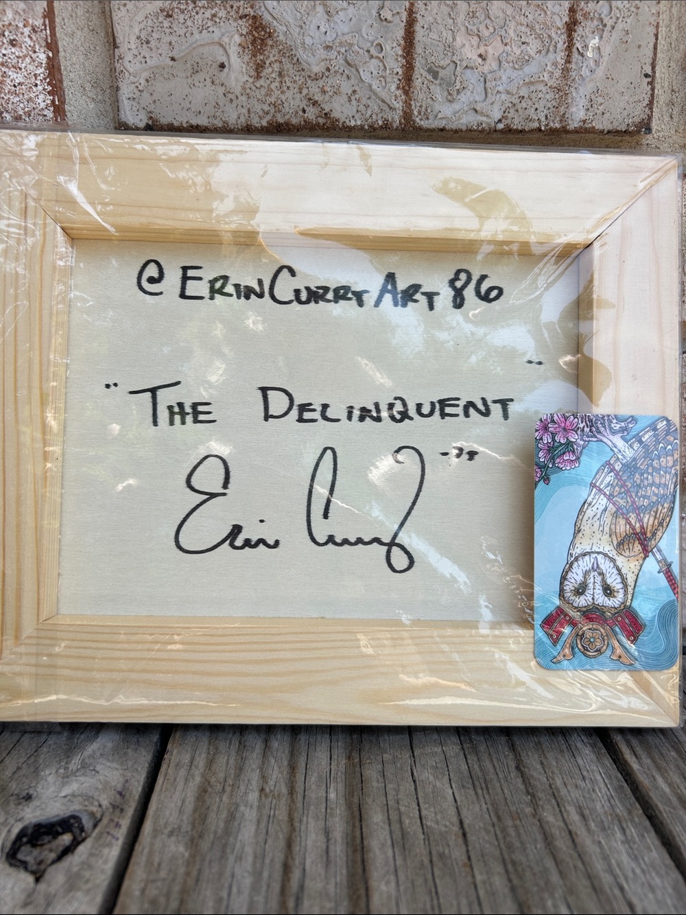 Erin Curry Art "The Delinquent" Skanimals Cat Skeleton Wood Block Print 8x10 - Picture 2 of 7
